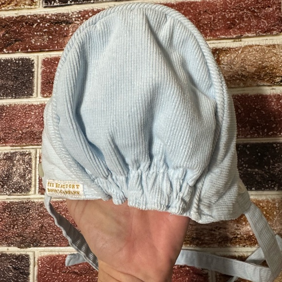 TBBC Beaufort Bonnet baby boys Barringer bonnet Small 4-9m blue corduroy - Picture 2 of 3